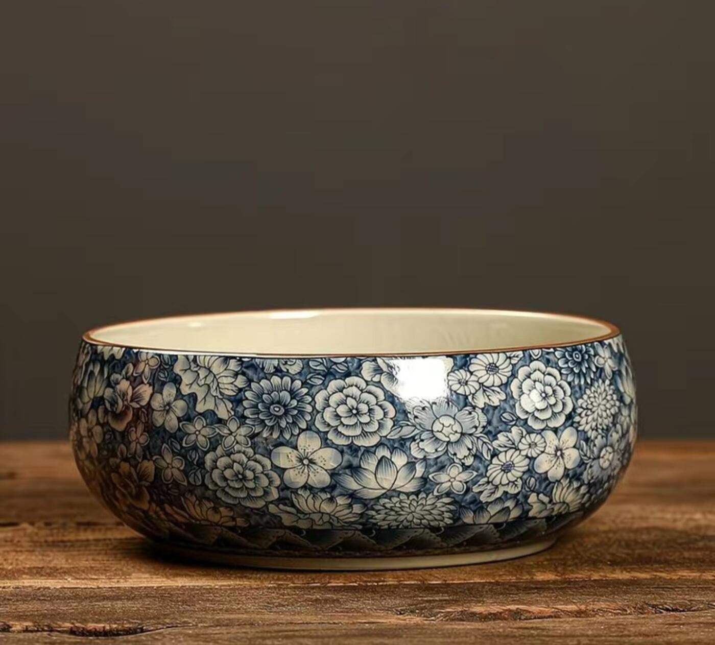 汝窑青花茶洗