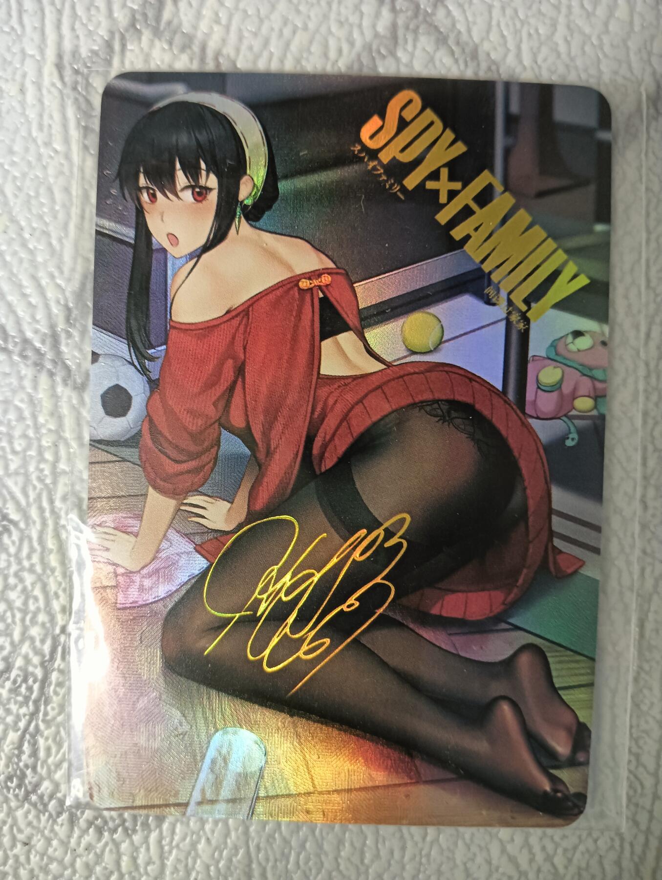 花开卡拍第38期（9月14号周日截拍，品控勿拍!!!拍品不寄存，运费5元，自制卡难免瑕疵，可能存在轻微撞角爆边等出厂瑕疵，品控介意勿拍！） 间谍过家家 约尔 印签卡 1张彩闪