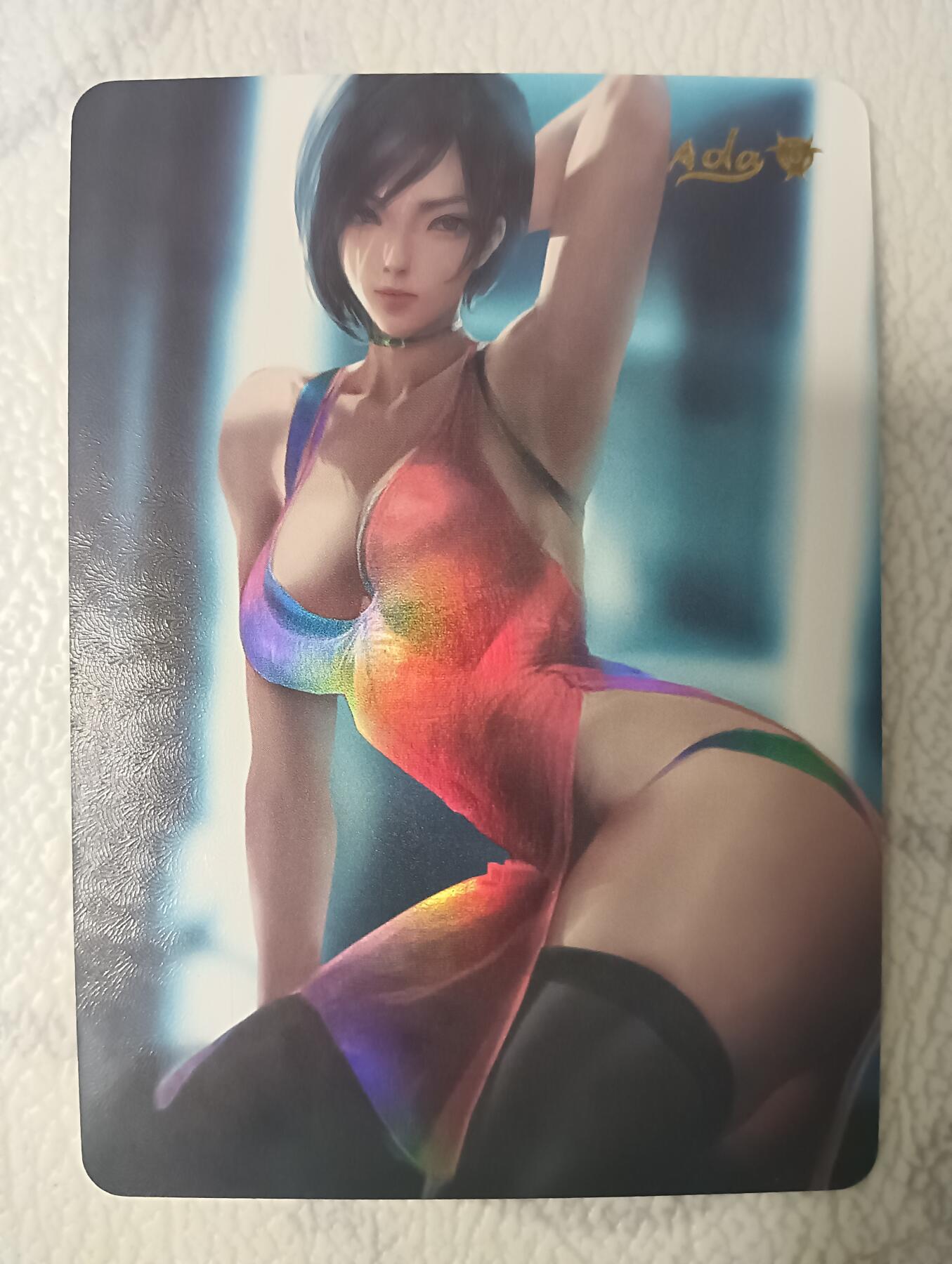 花开卡拍第38期（9月14号周日截拍，品控勿拍!!!拍品不寄存，运费5元，自制卡难免瑕疵，可能存在轻微撞角爆边等出厂瑕疵，品控介意勿拍！） 生化危机 艾达王 彩闪单卡