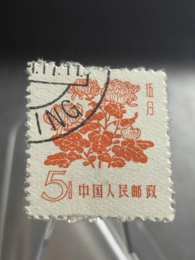 文馨钱币收藏第 271 场， 长期接收代拍品 - 上世纪 9.9 品花卉邮票 5分邮票 中国人民邮政