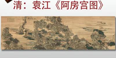 古玩杂相专场（2） - 清袁江阿房宫图 1:1高清艺术微喷古画