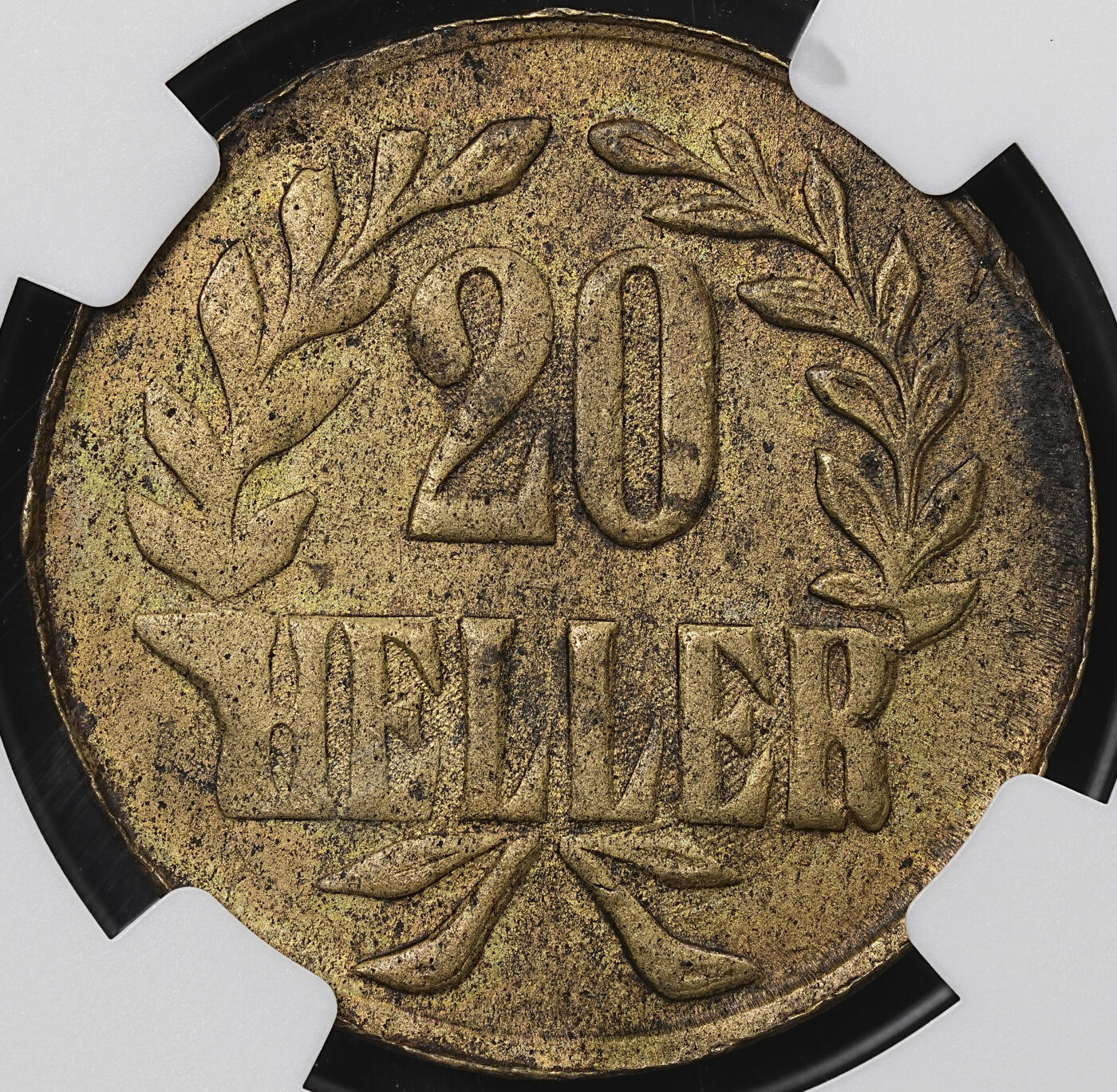 修遠堂世界钱币第八十四期 NGC MS61 1916年德属东非20 HELLER铜币 黄铜 