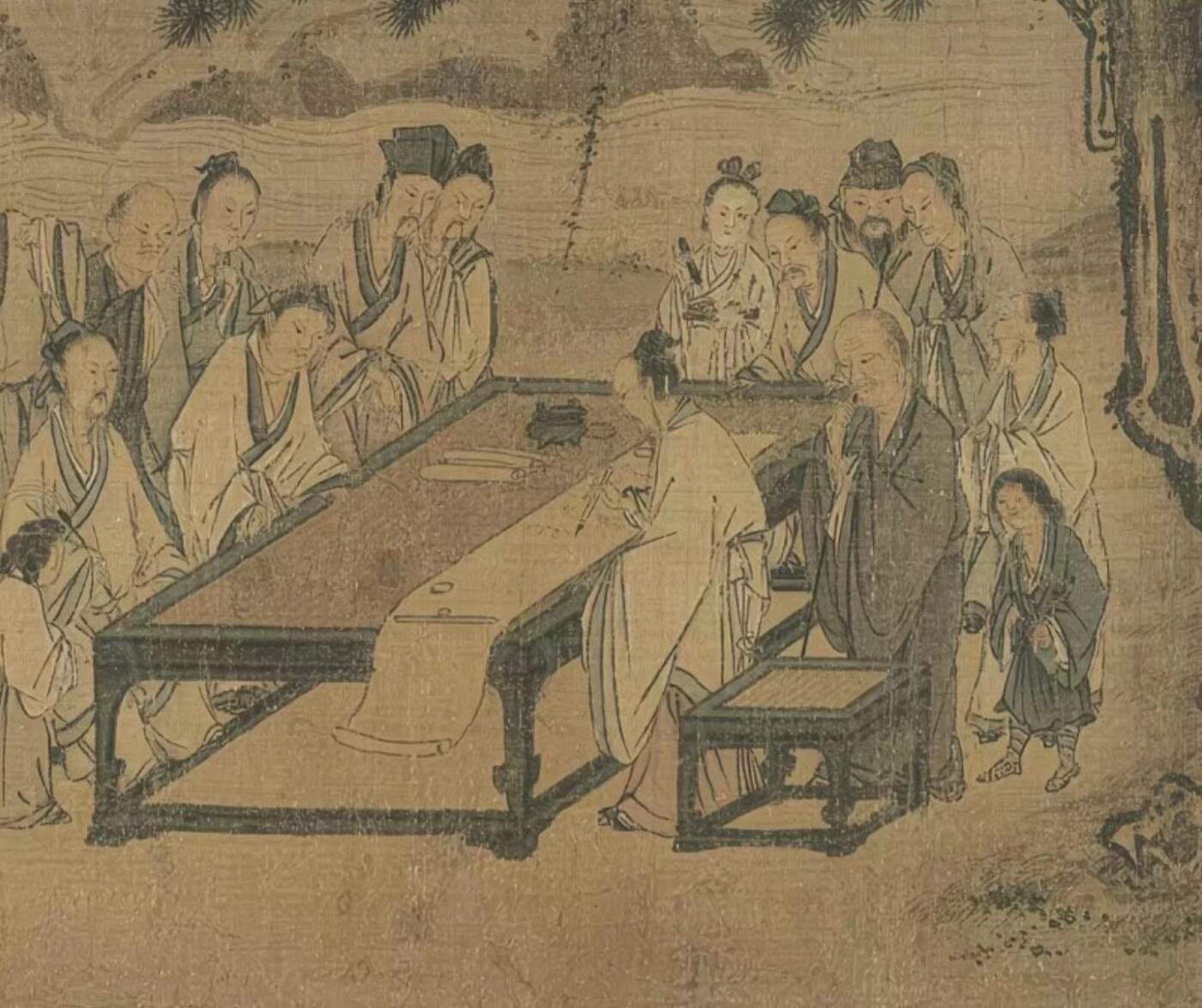 古玩杂相专场（2） 南宋马远西园雅集图真迹 1:1微喷复制 29.2*302.3cm