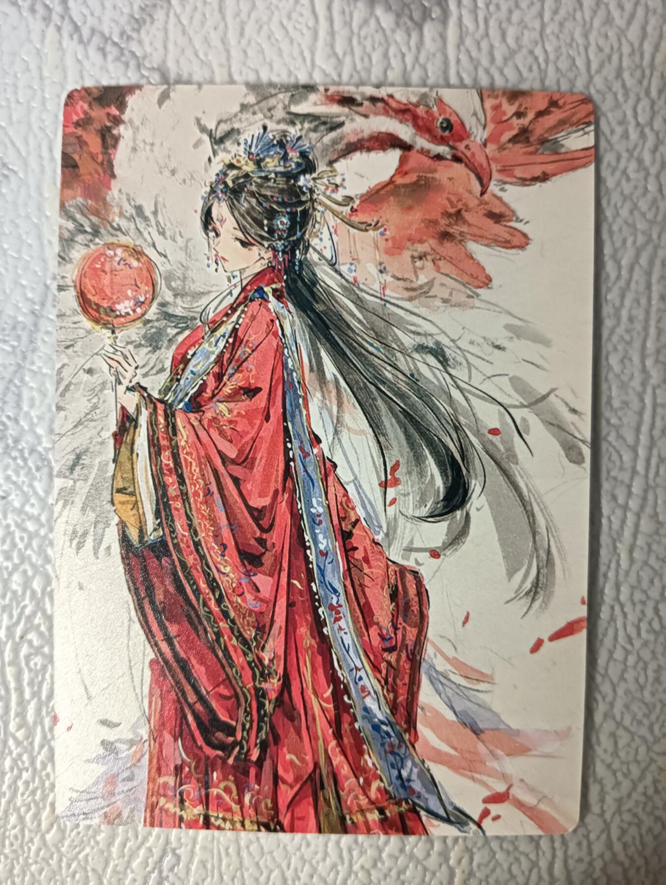 花开卡拍第38期（9月14号周日截拍，品控勿拍!!!拍品不寄存，运费5元，自制卡难免瑕疵，可能存在轻微撞角爆边等出厂瑕疵，品控介意勿拍！） 星宿文创鸾凤和鸣之火凤缘 磨砂普卡