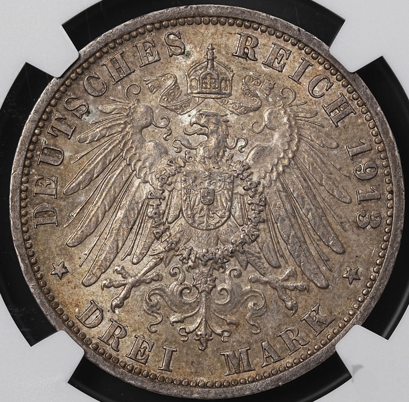 修遠堂世界钱币第八十四期 NGC MS63 1913年普鲁士威廉二世登基25周年纪念3马克银币