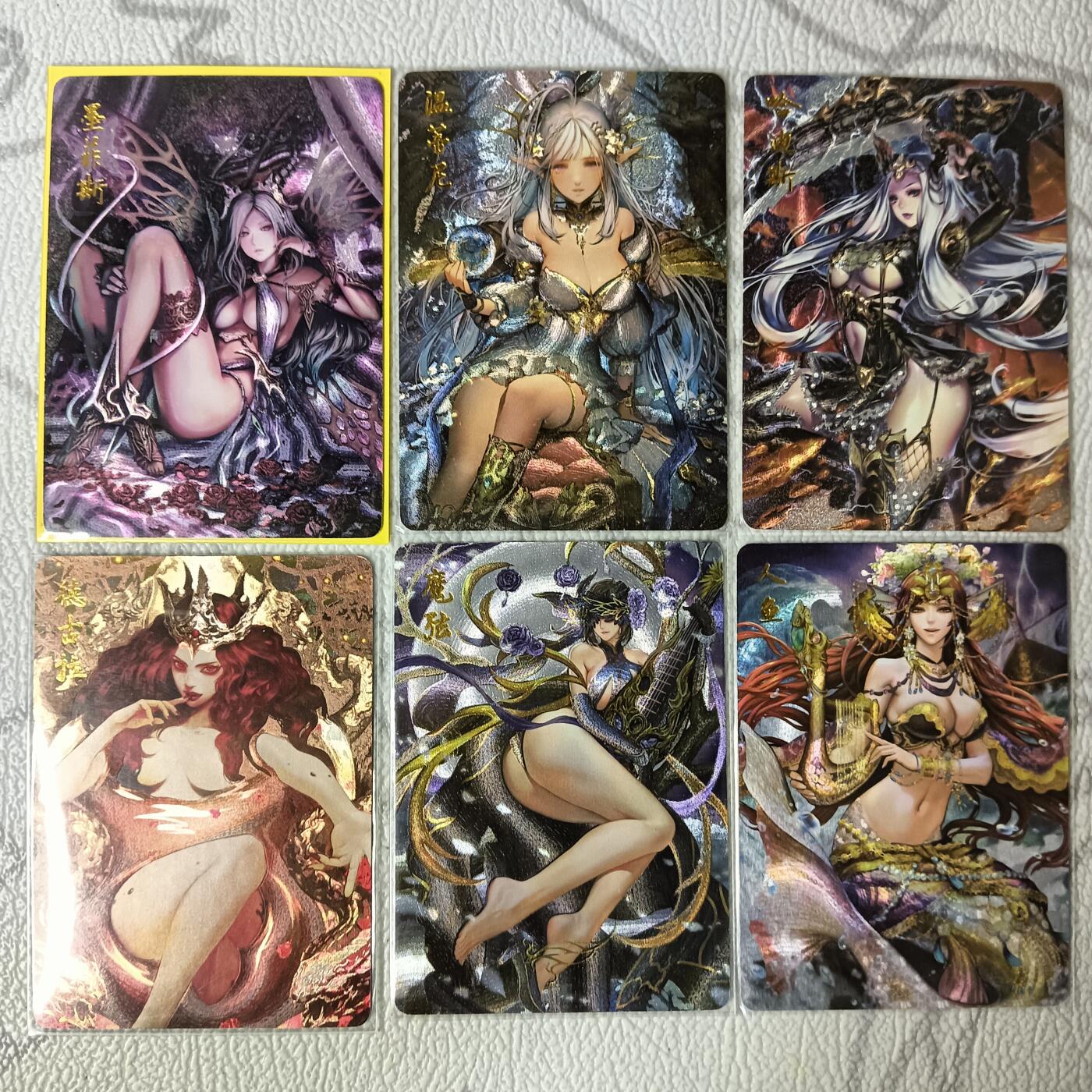 花开卡拍第38期（9月14号周日截拍，品控勿拍!!!拍品不寄存，运费5元，自制卡难免瑕疵，可能存在轻微撞角爆边等出厂瑕疵，品控介意勿拍！） 燎原早期绝版卡 幻想物语 粗闪 6张