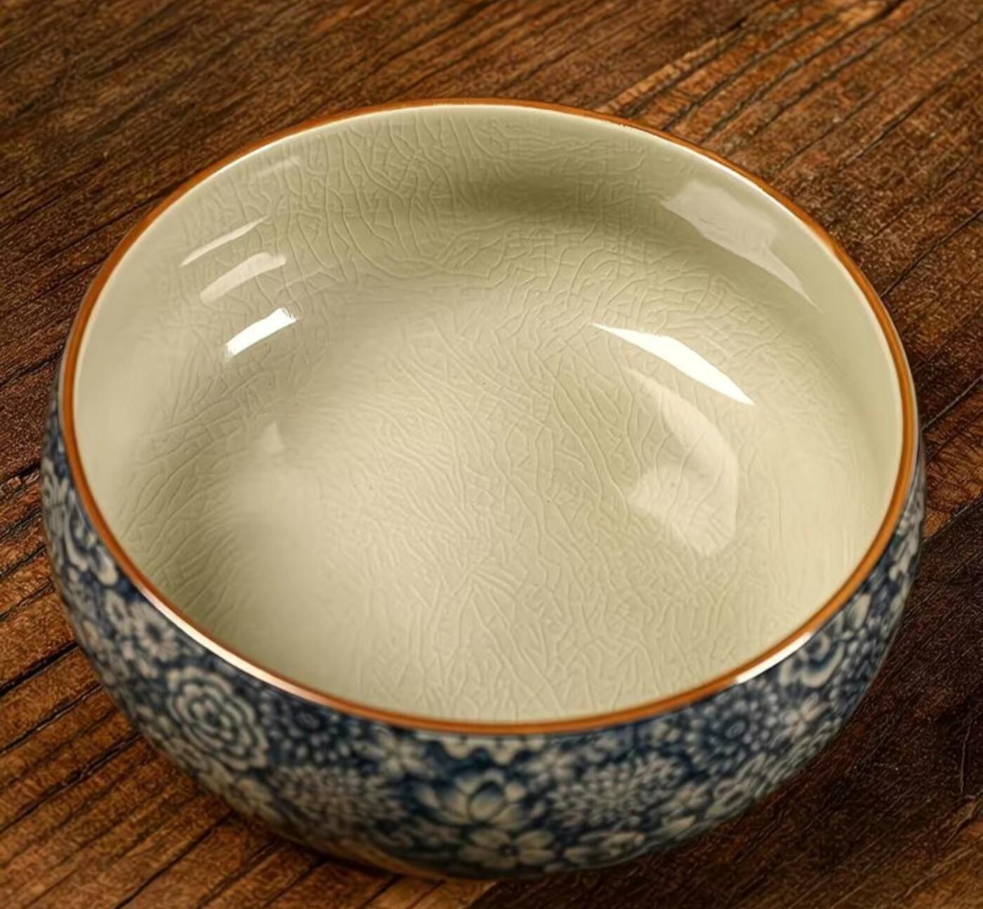 汝窑青花茶洗