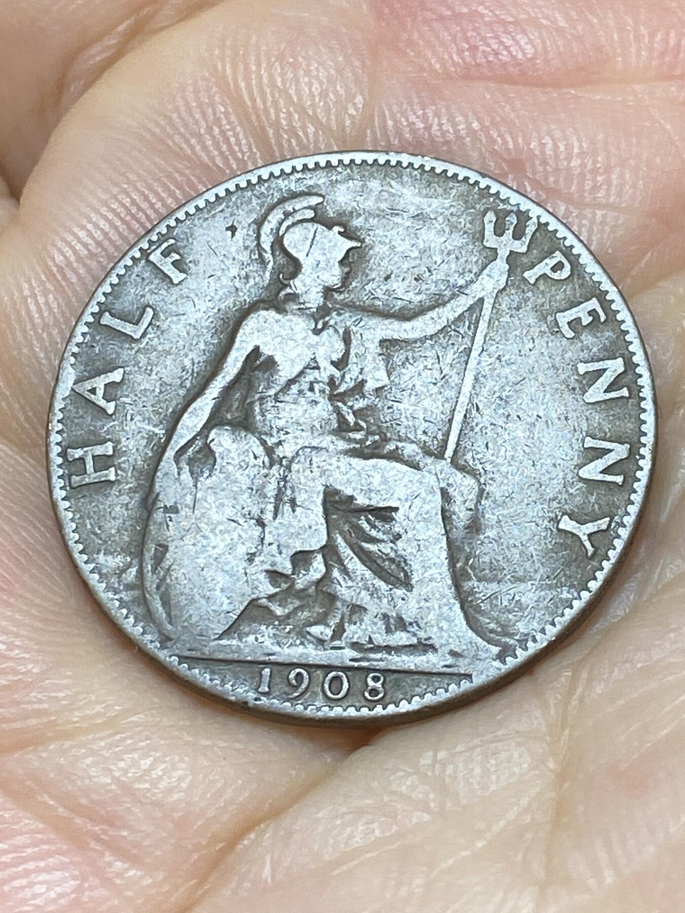 2025年第九十场(总第一百一十六场）外国好品散币(免佣金) 少见–英国🇬🇧1908年半便士(爱德华七世时期)