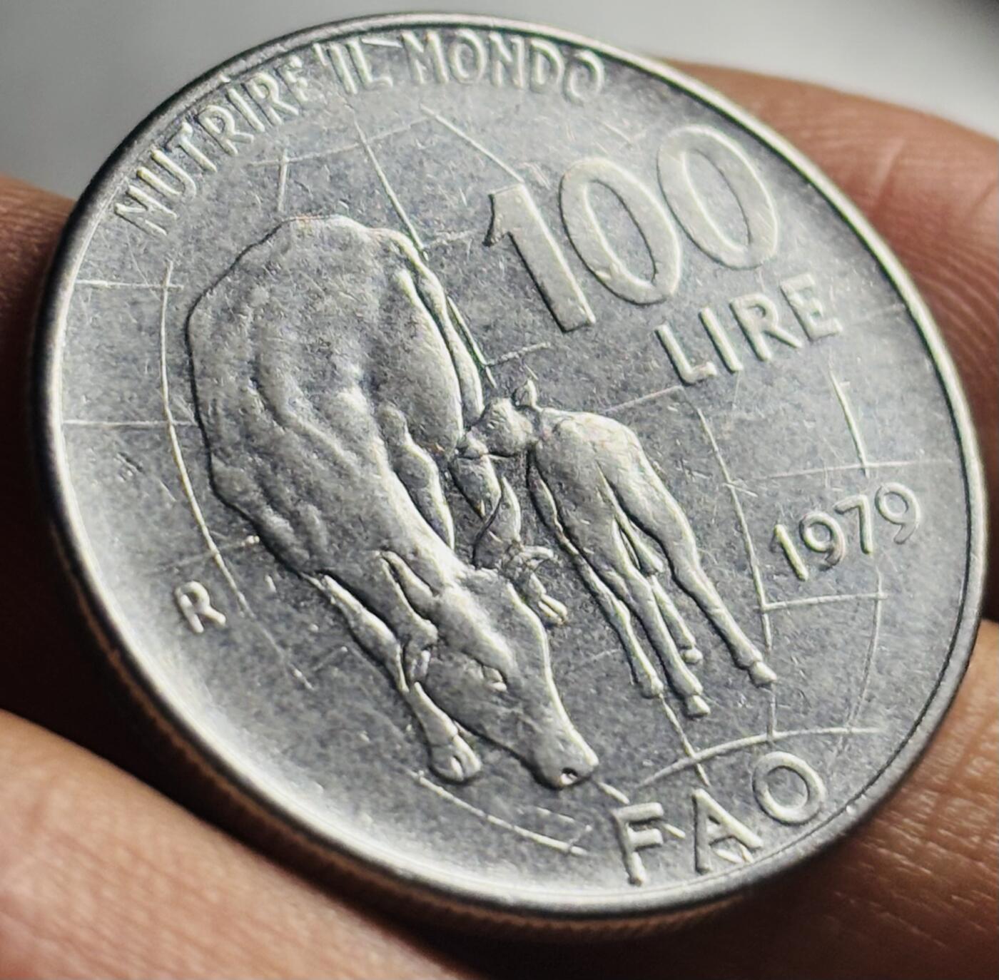 文馨钱币收藏第 271 场， 长期接收代拍品 1979 年意大利 100 里拉 FAO 纪念币