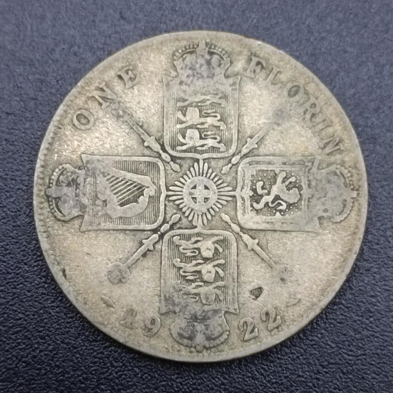 【淘币小摊】限时拍第七百四十二拍  散币场 满百包邮可预留两周  周一统一发货  英国1922年乔治五世弗洛林银币