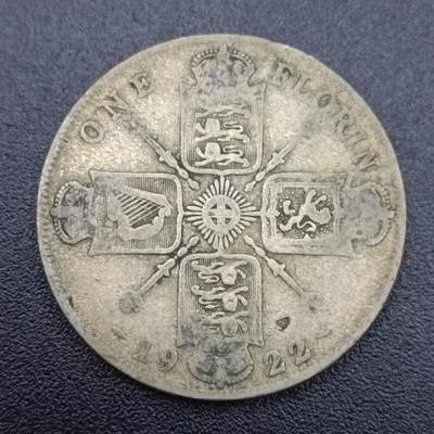 【淘币小摊】限时拍第七百四十二拍  散币场 满百包邮可预留两周  周一统一发货  - 英国1922年乔治五世弗洛林银币