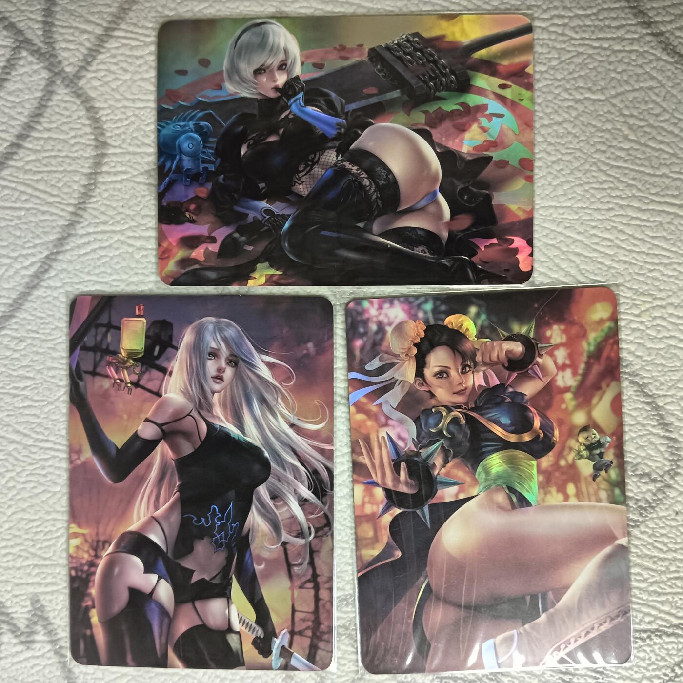 花开卡拍第38期（9月14号周日截拍，品控勿拍!!!拍品不寄存，运费5元，自制卡难免瑕疵，可能存在轻微撞角爆边等出厂瑕疵，品控介意勿拍！） 卡将动漫卡（卡背艺术） 彩闪3张