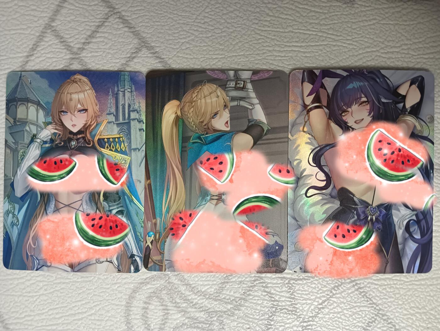 花开卡拍第38期（9月14号周日截拍，品控勿拍!!!拍品不寄存，运费5元，自制卡难免瑕疵，可能存在轻微撞角爆边等出厂瑕疵，品控介意勿拍！） 枕边尤物01 3张艺术卡 折光彩闪