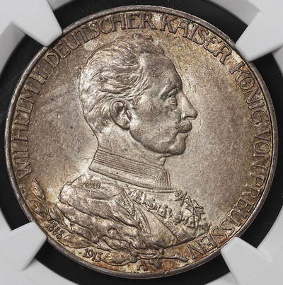 修遠堂世界钱币第八十四期 - NGC MS63 1913年普鲁士威廉二世登基25周年纪念3马克银币