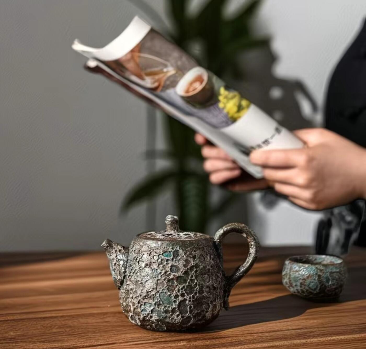 精品粗陶壶专场 柴烧手工虫洞冰烟忆周壶