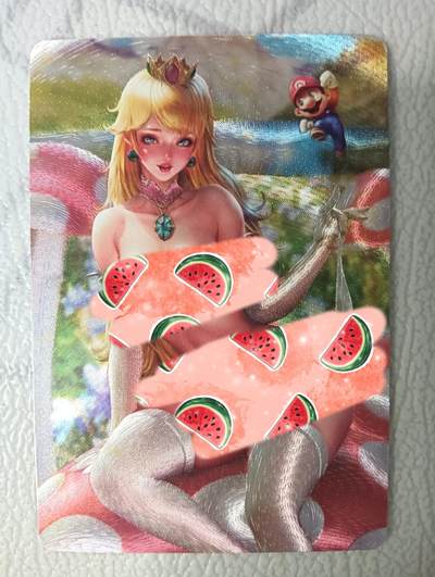 花开卡拍第38期（9月14号周日截拍，品控勿拍!!!拍品不寄存，运费5元，自制卡难免瑕疵，可能存在轻微撞角爆边等出厂瑕疵，品控介意勿拍！） - 艺术卡 五月 马里奥公主 粗闪单卡