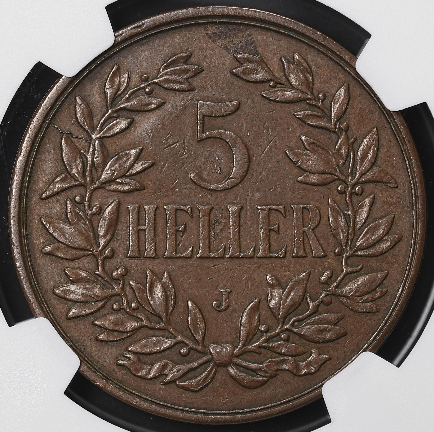 修遠堂世界钱币第八十四期 NGC AU50BN 1909年德属东非5 HELLER大铜币 少见品种