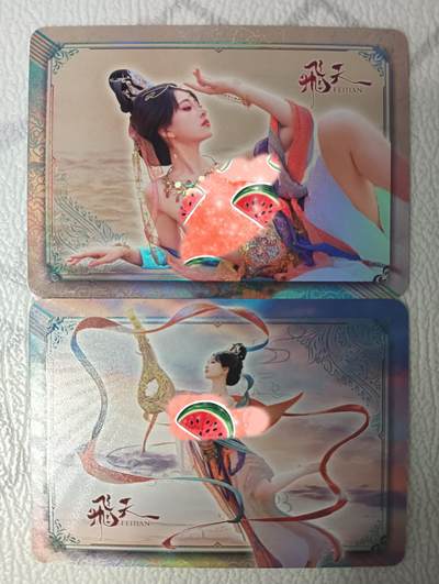花开卡拍第38期（9月14号周日截拍，品控勿拍!!!拍品不寄存，运费5元，自制卡难免瑕疵，可能存在轻微撞角爆边等出厂瑕疵，品控介意勿拍！） - 冰狗，敦煌飞天sp，彩闪两张