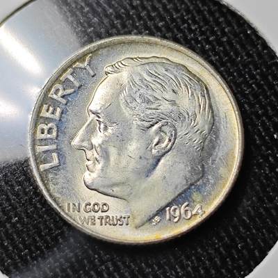 KK钱币收藏小铺 套币专场 2月预留时间 周末发货 -   1964美国10分银币 好品