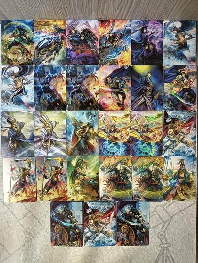 花开卡拍第38期（9月14号周日截拍，品控勿拍!!!拍品不寄存，运费5元，自制卡难免瑕疵，可能存在轻微撞角爆边等出厂瑕疵，品控介意勿拍！） - 燎原三国豪杰传 SR 27张 彩闪钻闪粗闪