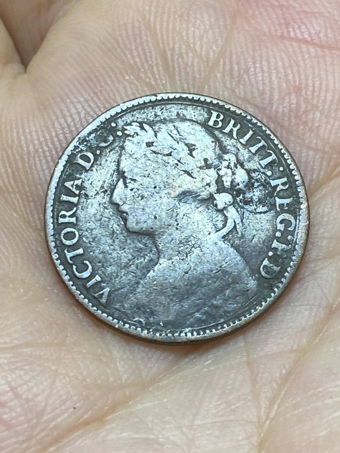 2025年第九十场(总第一百一十六场）外国好品散币(免佣金) 英国🇬🇧1874年1法新(维多利亚女王中年桂冠，第三版首发年，H标喜敦厂造)