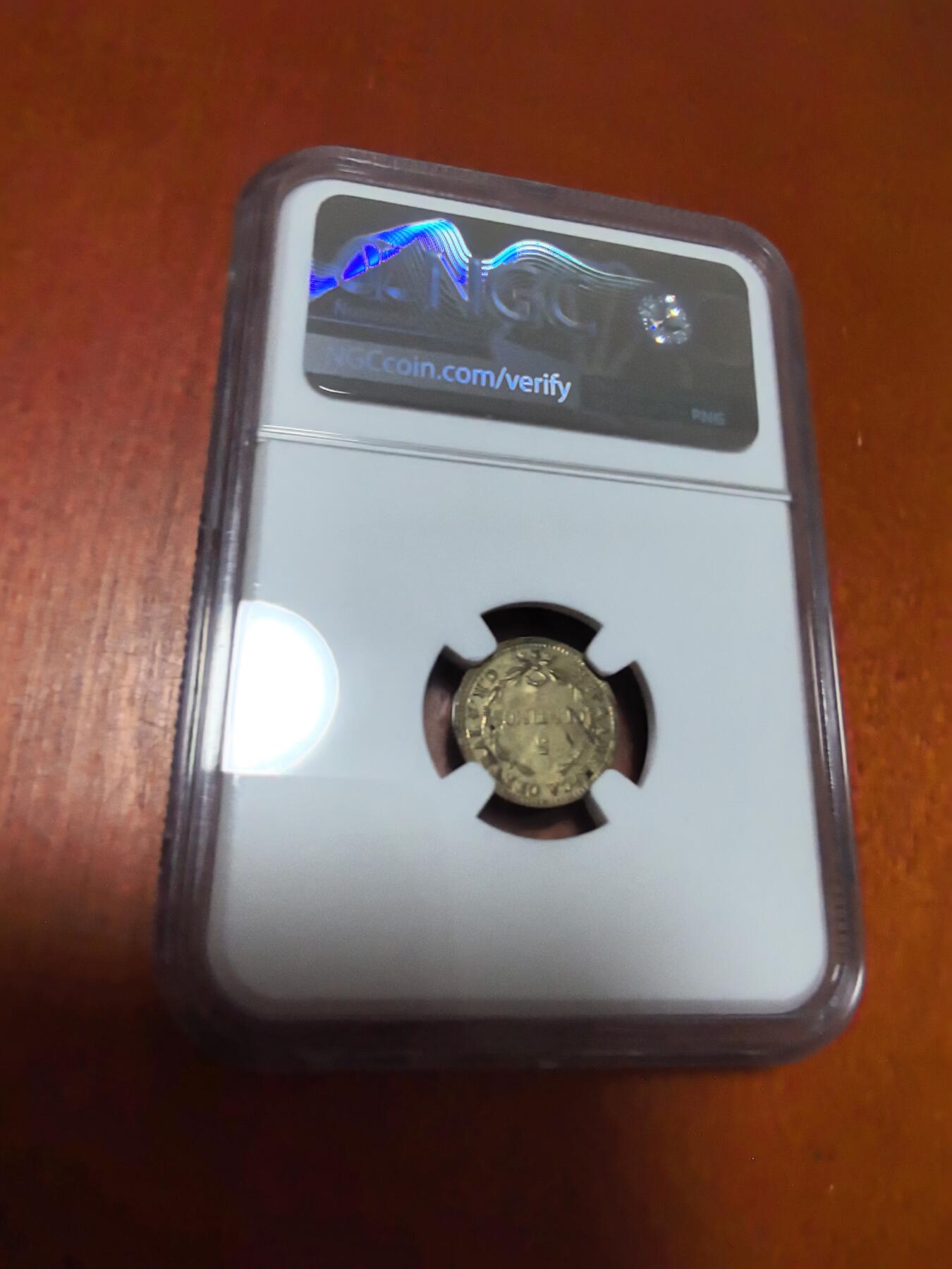 长老汇蛇年精选第四十五场拍卖 1943 哥斯达黎加5分铜币，NGC MS62，唯一第四名，更高7枚，官网63分110美金