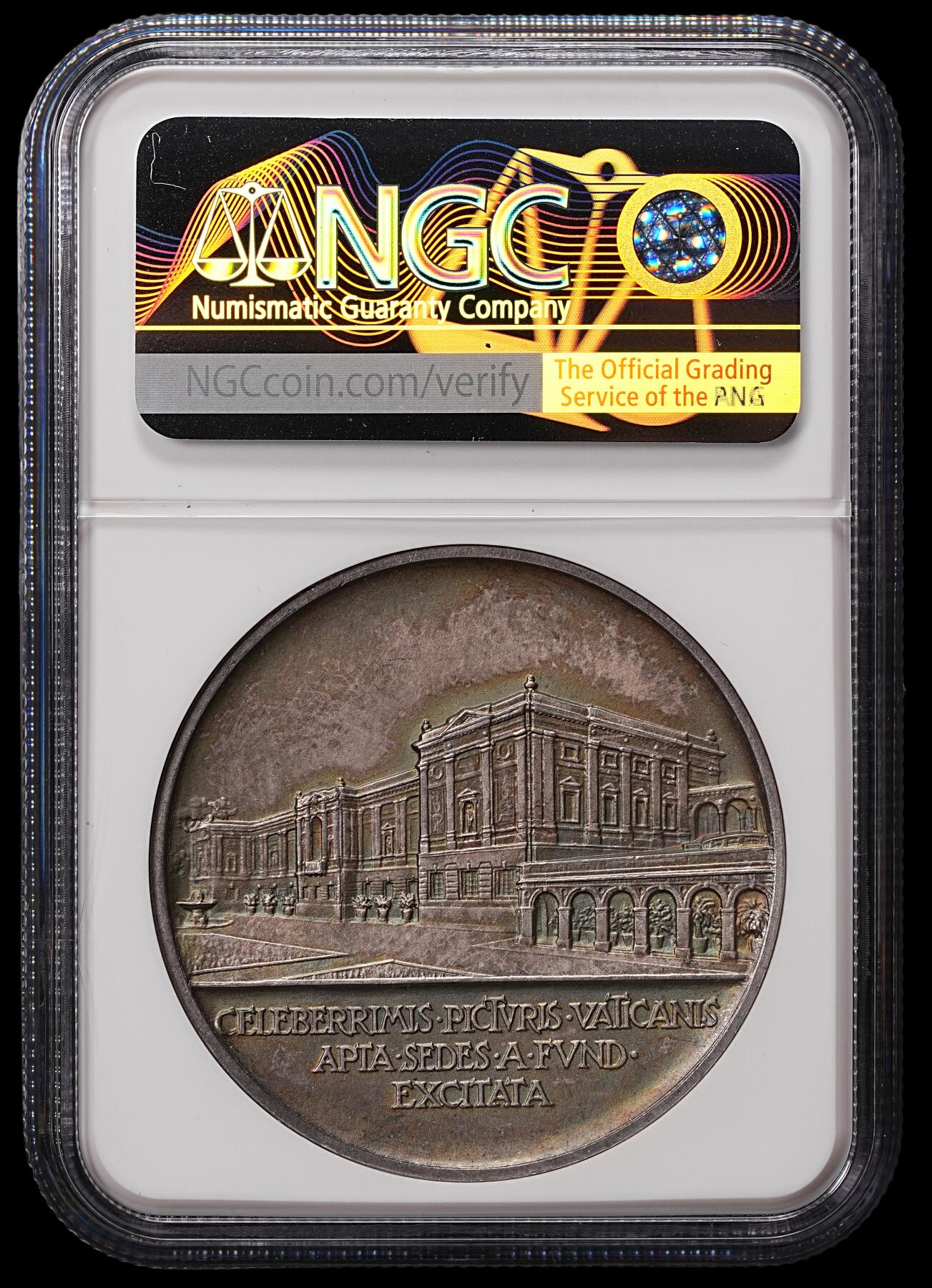 修遠堂世界钱币第八十四期 NGC MS64 1932年梵蒂冈博物馆纪念高浮雕大银章
