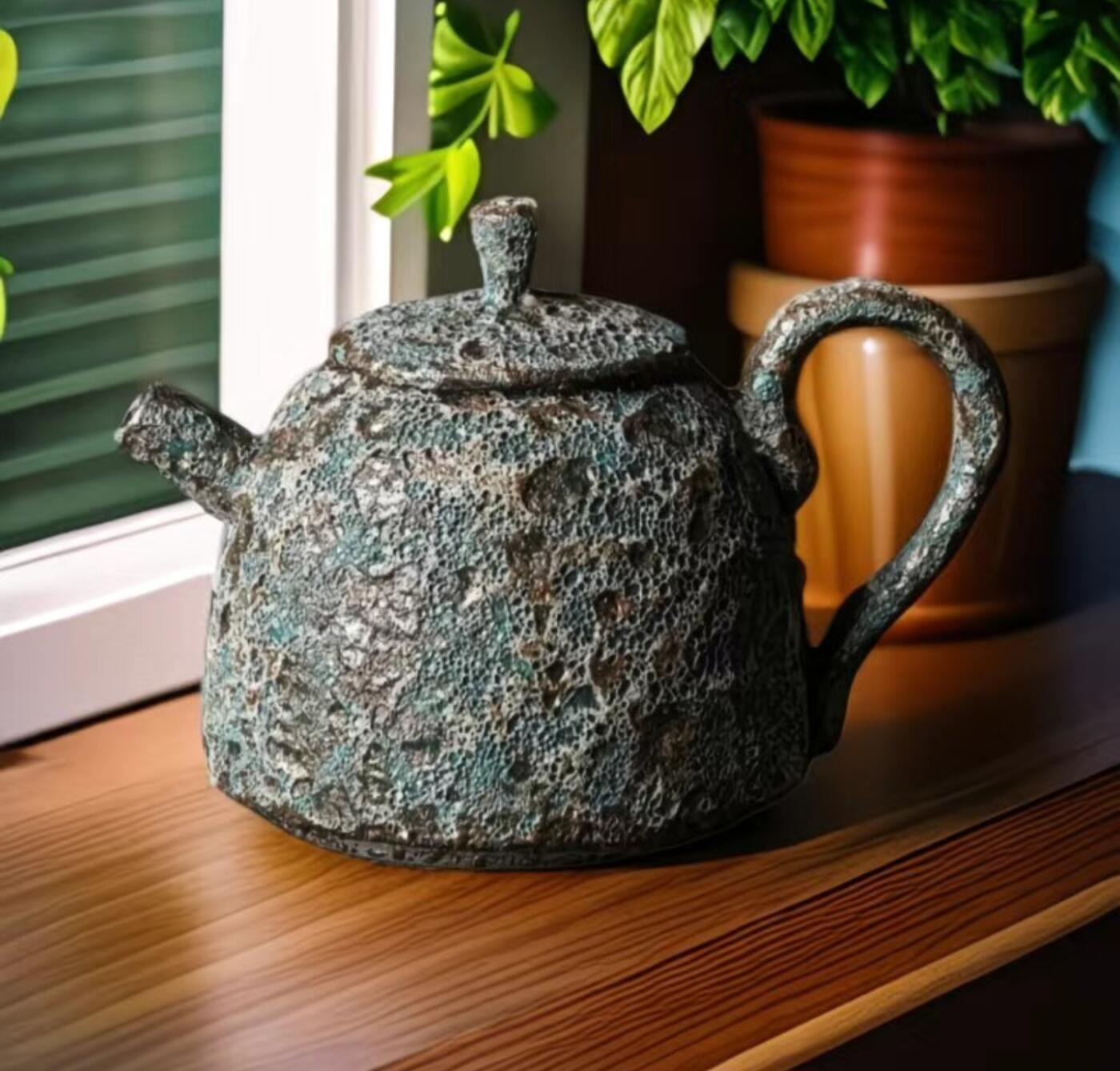精品粗陶壶专场 柴烧手工虫洞冰烟忆周壶