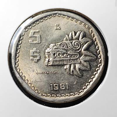 KK钱币收藏小铺 套币专场 2月预留时间 周末发货 -  1981墨西哥5比索 好品