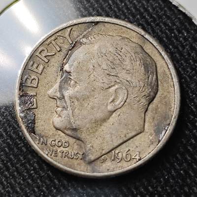 KK钱币收藏小铺 套币专场 2月预留时间 周末发货 -   1964美国10分银币 