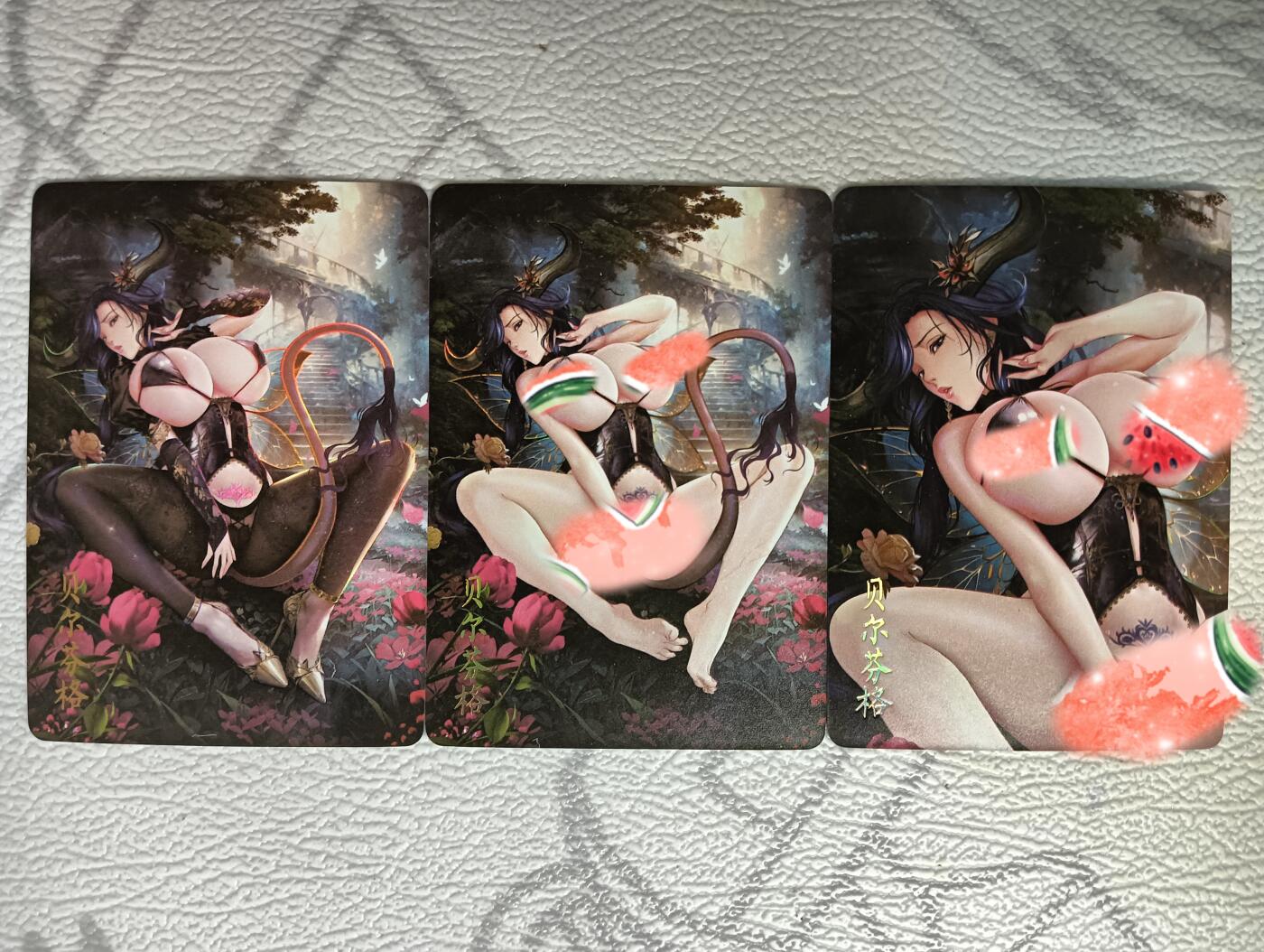 花开卡拍第38期（9月14号周日截拍，品控勿拍!!!拍品不寄存，运费5元，自制卡难免瑕疵，可能存在轻微撞角爆边等出厂瑕疵，品控介意勿拍！） 焱卡文化 巴丁 七宗罪 懒惰 贝尔芬格 金彩 3张
