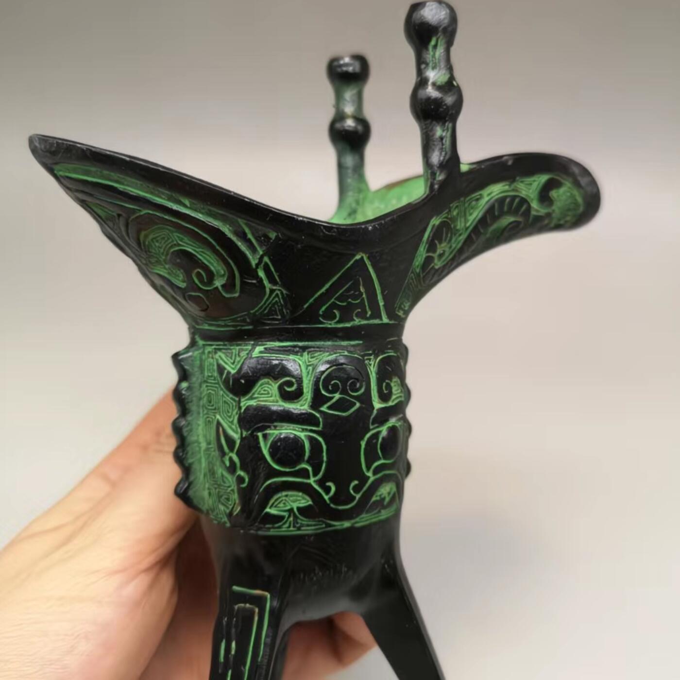 古玩杂相专场（2） 仿父辛爵青铜爵杯