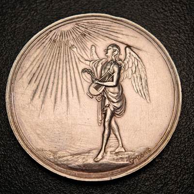 【德藏】世界币章拍卖第146期（拍品征集中~欢迎藏友联系） - 19世纪 德国天使纪念银章 名家LOOS作品 立体感极强 直径约：38.9mm；重约：19.4g