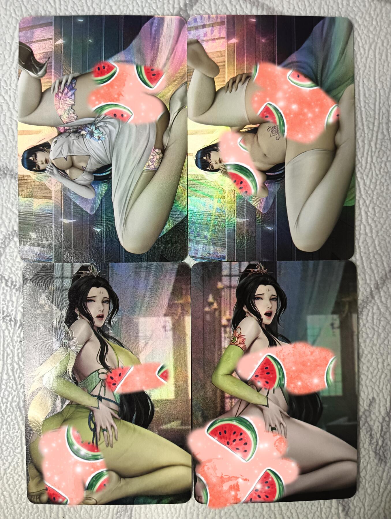 花开卡拍第38期（9月14号周日截拍，品控勿拍!!!拍品不寄存，运费5元，自制卡难免瑕疵，可能存在轻微撞角爆边等出厂瑕疵，品控介意勿拍！） 艺术卡，lgd对卡，彩闪四张