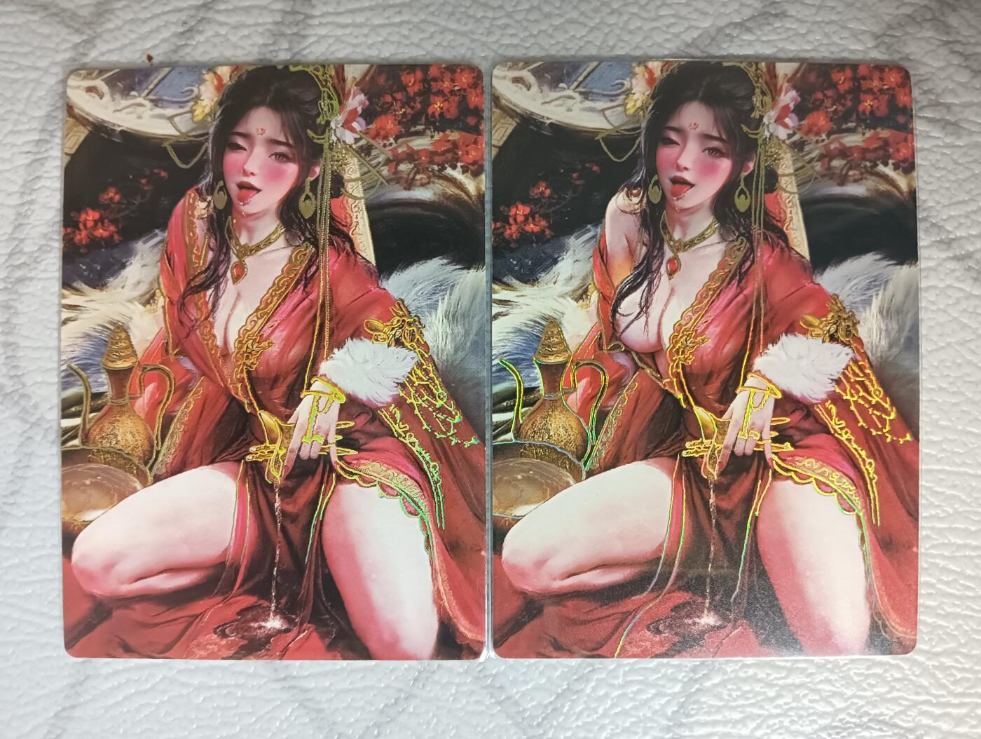 花开卡拍第38期（9月14号周日截拍，品控勿拍!!!拍品不寄存，运费5元，自制卡难免瑕疵，可能存在轻微撞角爆边等出厂瑕疵，品控介意勿拍！） 星宿文创媚玄鉴 苏妲己双服饰 幻彩普卡