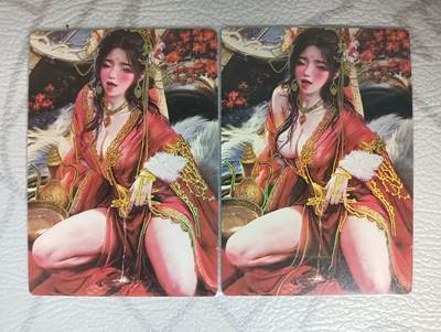 花开卡拍第38期（9月14号周日截拍，品控勿拍!!!拍品不寄存，运费5元，自制卡难免瑕疵，可能存在轻微撞角爆边等出厂瑕疵，品控介意勿拍！） - 星宿文创媚玄鉴 苏妲己双服饰 幻彩普卡