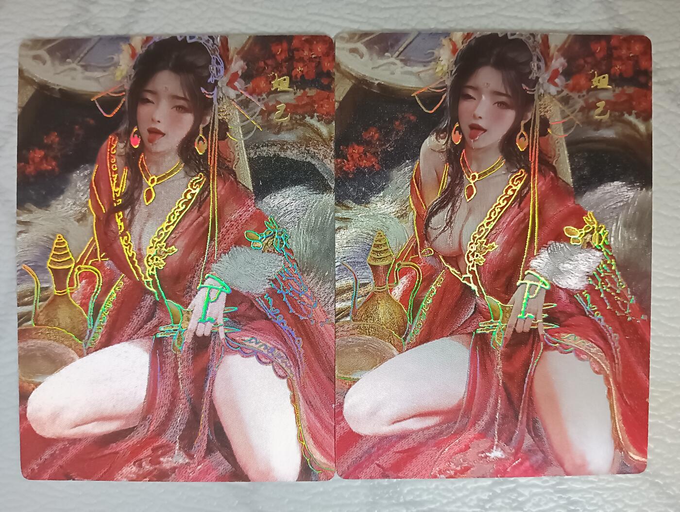 花开卡拍第38期（9月14号周日截拍，品控勿拍!!!拍品不寄存，运费5元，自制卡难免瑕疵，可能存在轻微撞角爆边等出厂瑕疵，品控介意勿拍！） 星宿文创媚玄鉴 苏妲己双服饰 幻彩全粗重置版
