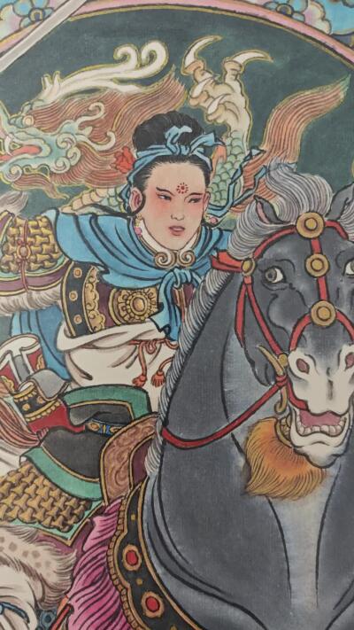 白泽拍卖卡牌手绘专场第24期（持续征集ING，白露暧秋色，月明清漏中） 2025 冯涛手绘画 龙-扈三娘 尺寸：30cm*41.5cm  冯涛亲签