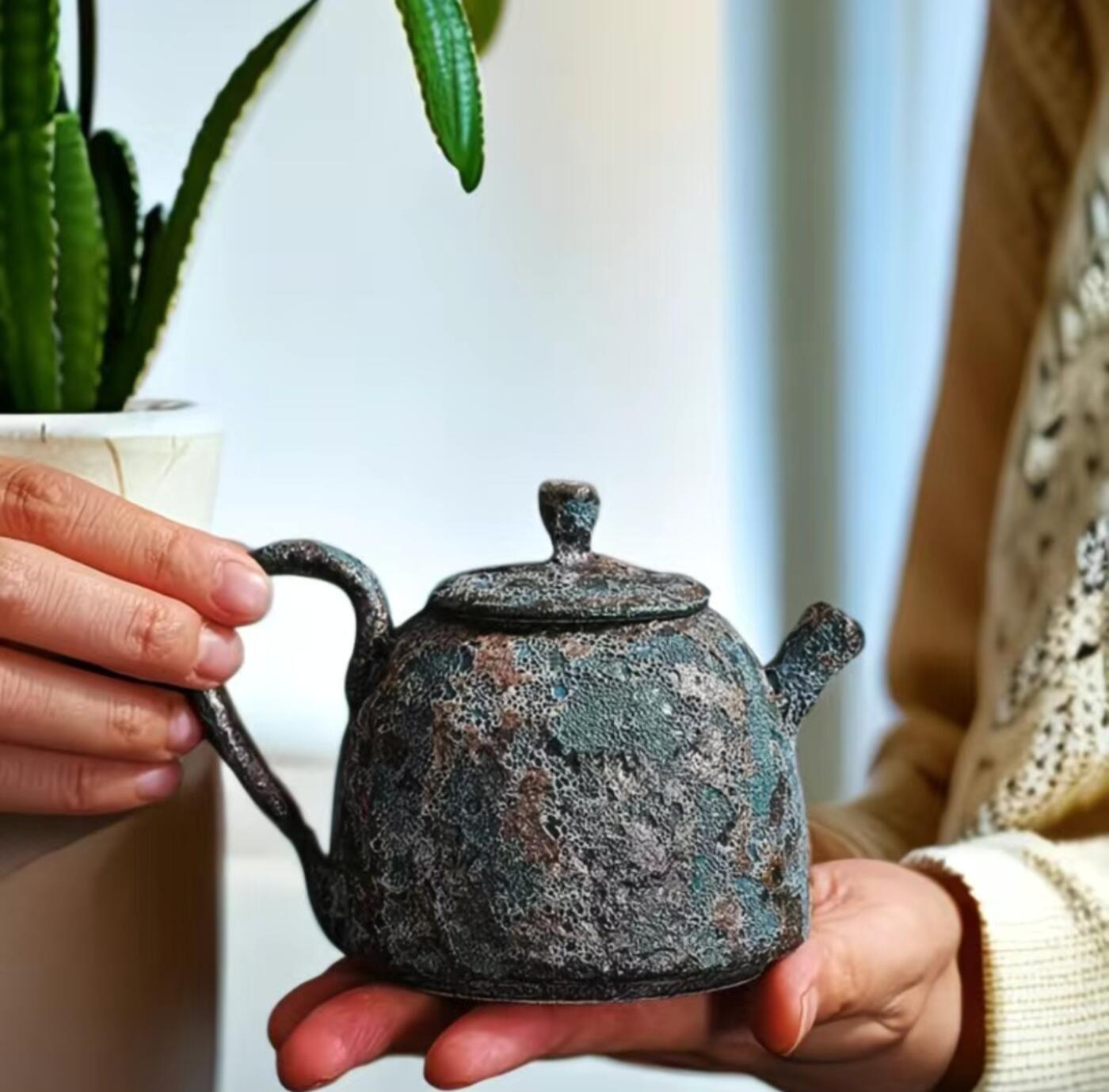 精品粗陶壶专场 柴烧手工虫洞冰烟忆周壶