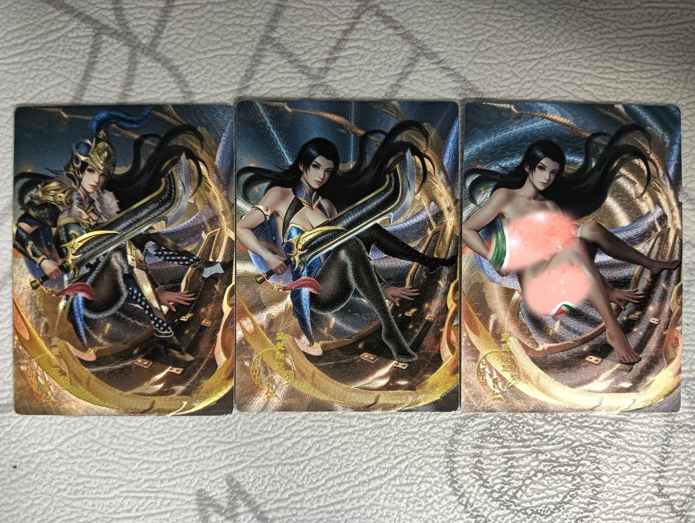 花开卡拍第38期（9月14号周日截拍，品控勿拍!!!拍品不寄存，运费5元，自制卡难免瑕疵，可能存在轻微撞角爆边等出厂瑕疵，品控介意勿拍！） 艺术卡，茉莉，三国百姬传，曹仁，粗闪三张