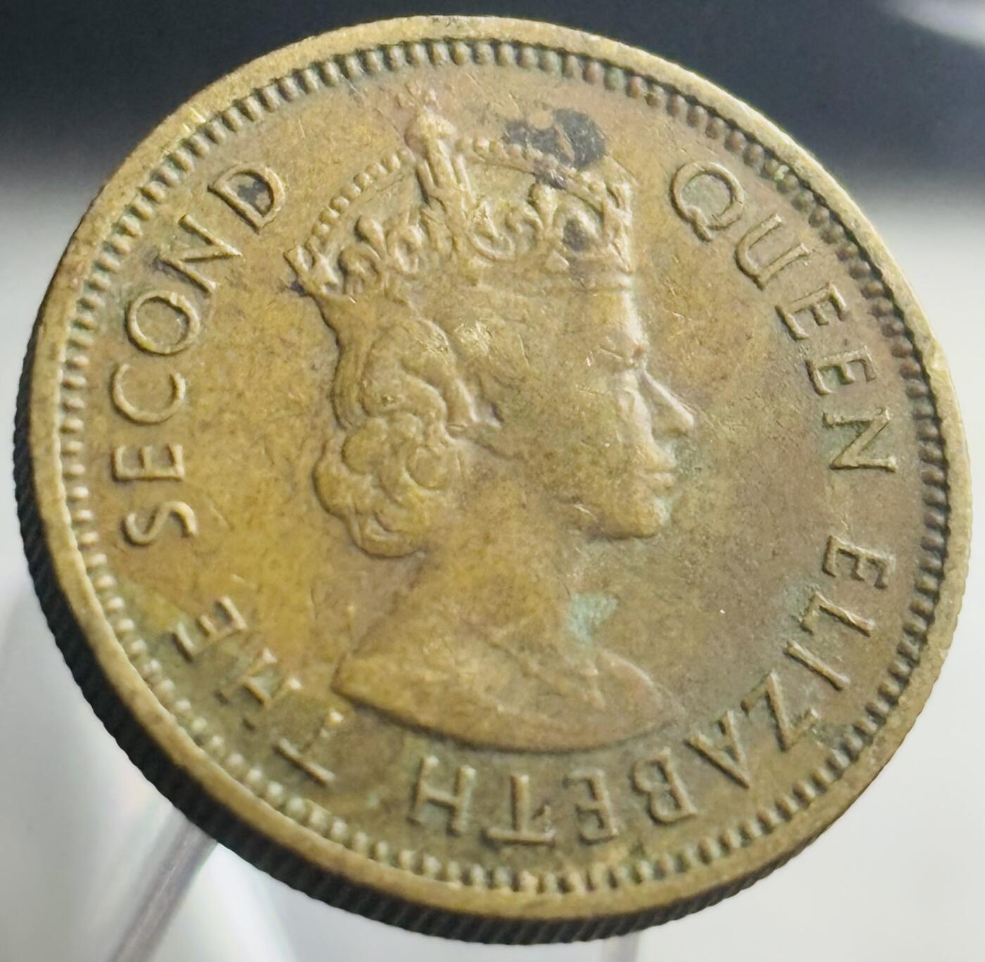 文馨钱币收藏第 271 场， 长期接收代拍品 少见 1965 年英属东加勒比 5 分铜币，关门版