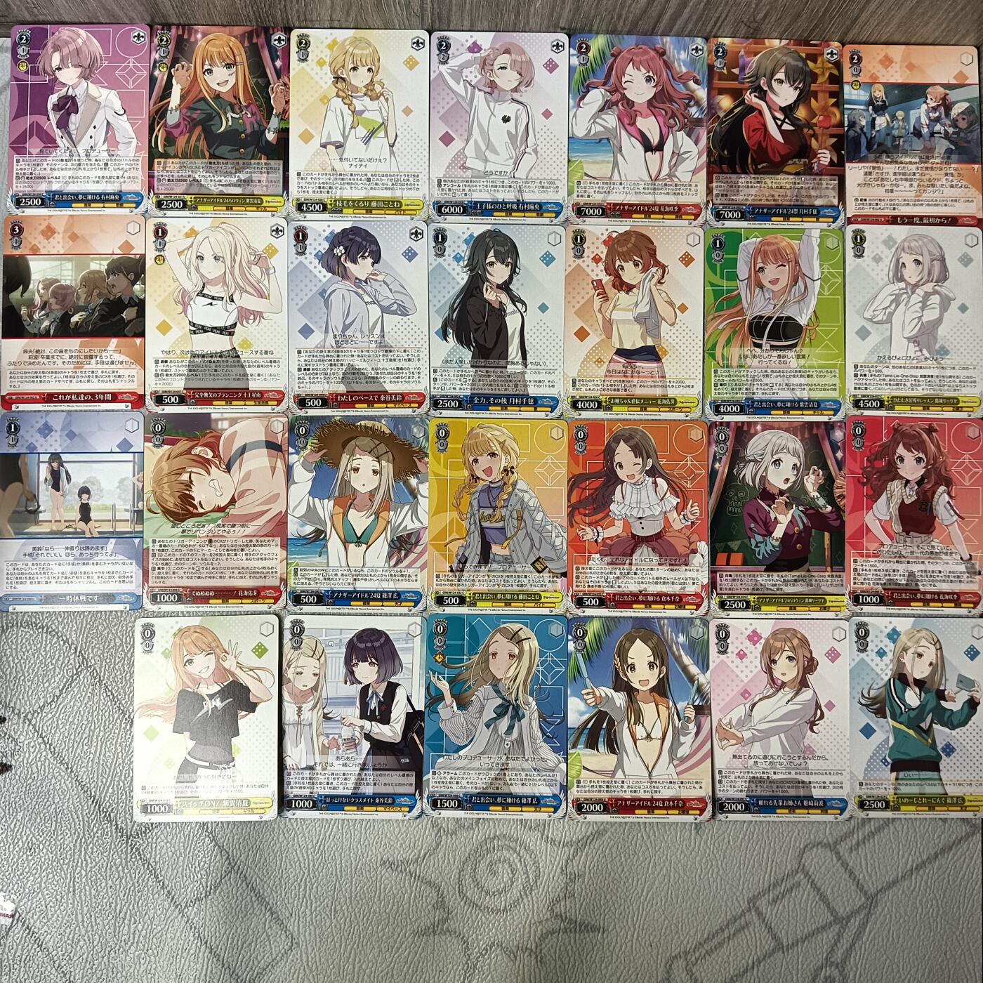 花开卡拍第38期（9月14号周日截拍，品控勿拍!!!拍品不寄存，运费5元，自制卡难免瑕疵，可能存在轻微撞角爆边等出厂瑕疵，品控介意勿拍！） 黑白双翼 学园偶像大师 妹卡 不重复 27张