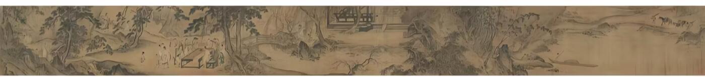 古玩杂相专场（2） 南宋马远西园雅集图真迹 1:1微喷复制 29.2*302.3cm