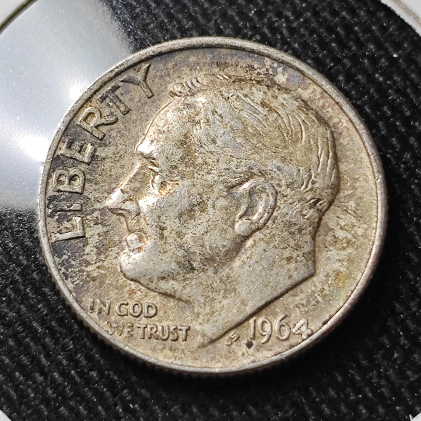 KK钱币收藏小铺 套币专场 2月预留时间 周末发货   1964美国10分银币 