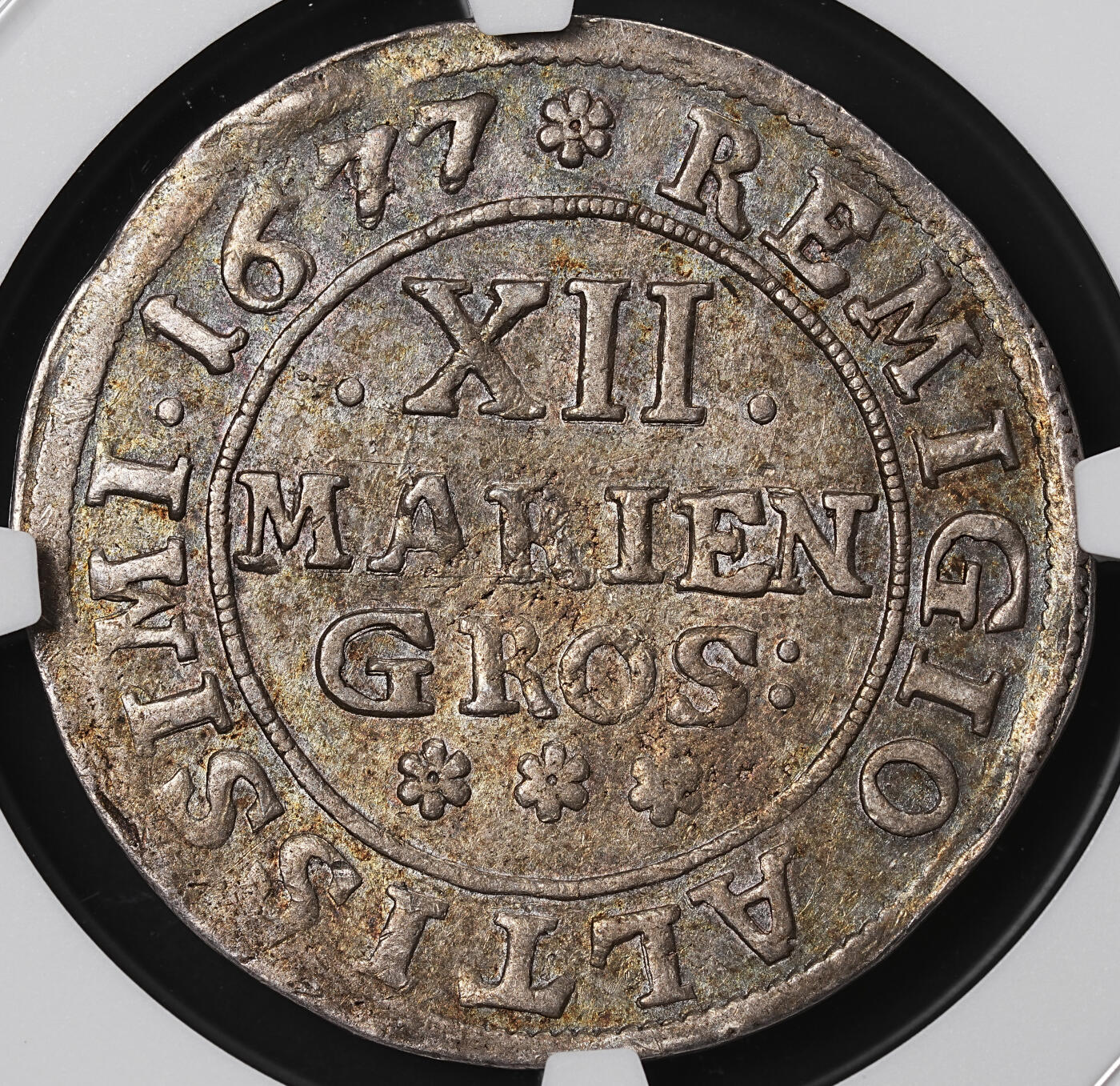 修遠堂世界钱币第八十四期 NGC AU50 1677年布伦瑞克‌-沃尔芬布特尔‌ 野人12MG银币 