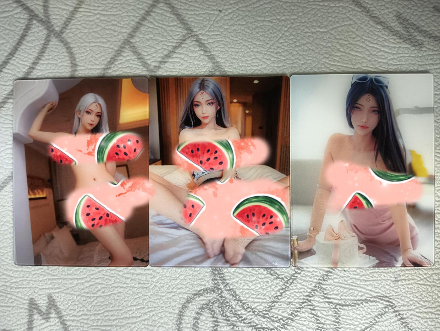 花开卡拍第38期（9月14号周日截拍，品控勿拍!!!拍品不寄存，运费5元，自制卡难免瑕疵，可能存在轻微撞角爆边等出厂瑕疵，品控介意勿拍！） 亚克力妹卡三张