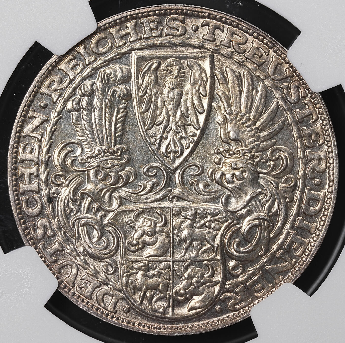 修遠堂世界钱币第八十四期 NGC MS62 1927年兴登堡80大寿纪念银章 卡尔歌茨作品