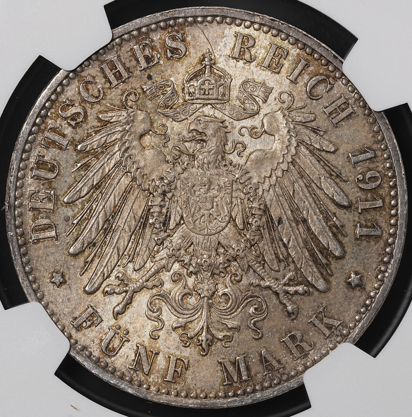 修遠堂世界钱币第八十四期 NGC MS63 1911年巴伐利亚摄政王90大寿纪念5马克大银币