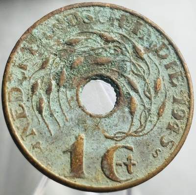 文馨钱币收藏第 271 场， 长期接收代拍品 - 1945 年荷秋东印度中孔 1 分铜币 S 版