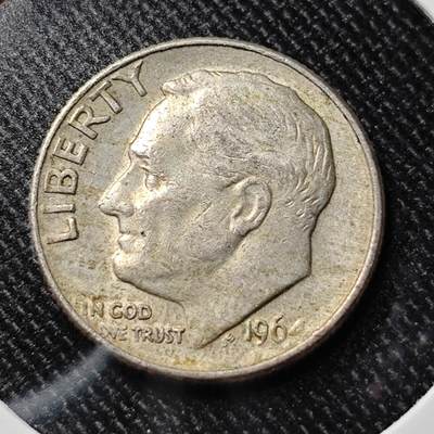 KK钱币收藏小铺 套币专场 2月预留时间 周末发货 -  1964美国10分银币 